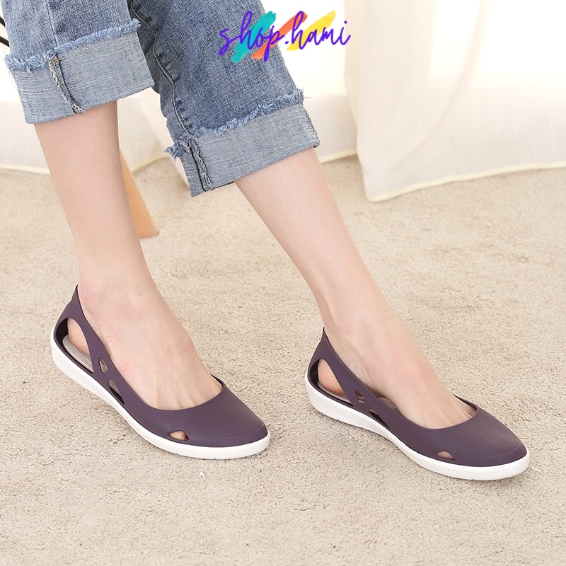 Giày Búp Bê Nữ Xinh Chất Liệu Nhựa PVC Siêu Bền Đi Cực Êm Và Ôm Chân Với Nhiều Màu Sắc, Đầy Đủ Size 36-40 SHOP HAMI G32