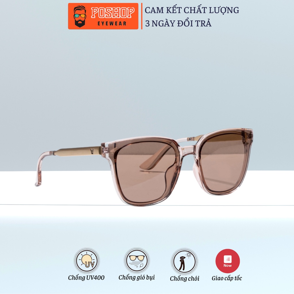 POSHOP Kính mát nam nữ chống UV400 mắt kính râm thiết kế màu sắc dễ đeo đi du lịch V35