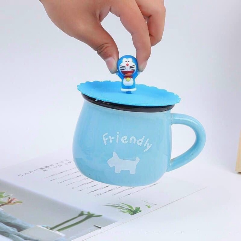 Nắp Đậy Cốc Bằng Silicon Giữ NhiệtFREESHIPNắp Cốc Nhân Vật Hoạt Hình Kute