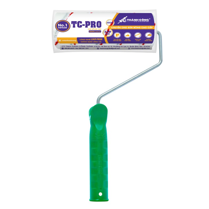 Cọ lăn TC PRO Tím rulo lăn sơn chuyên dùng cho bề mặt phẳng, mịn, dùng cho sơn cao cấp
