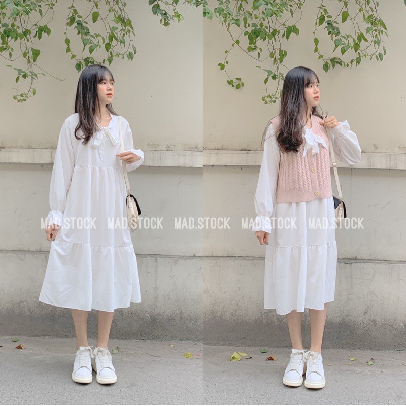 🌿 VÁY TRẮNG DÀI BÁNH BÈO BUỘC NƠ 💚 VÁY BABYDOLL MẶC KỶ YẾU, Đà Lạt siêu đẹp | BigBuy360 - bigbuy360.vn