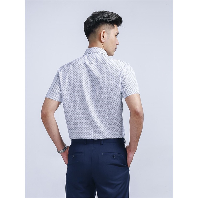 Áo sơ mi nam ngắn tay Aristino sợi sồi tà bằng from regular ASS021S8