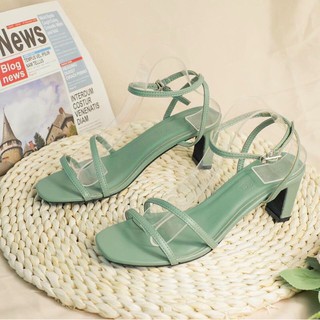 sandal quai mảnh, gót trụ 5cm