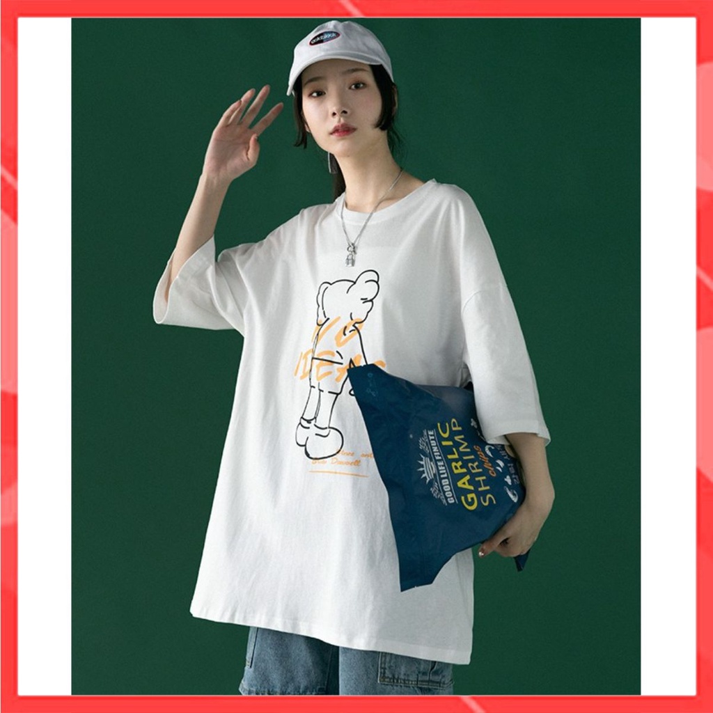 Áo thun phông nam nữ form rộng Familylove - Mẫu áo Unisex Gấu No Idea chất Cotton 100% cao cấp