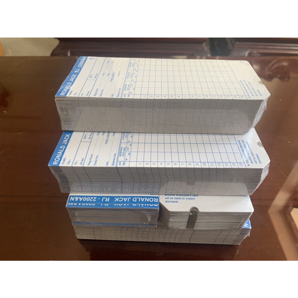 Combo 5 tập Thẻ giấy máy chấm công siêu rẻ
