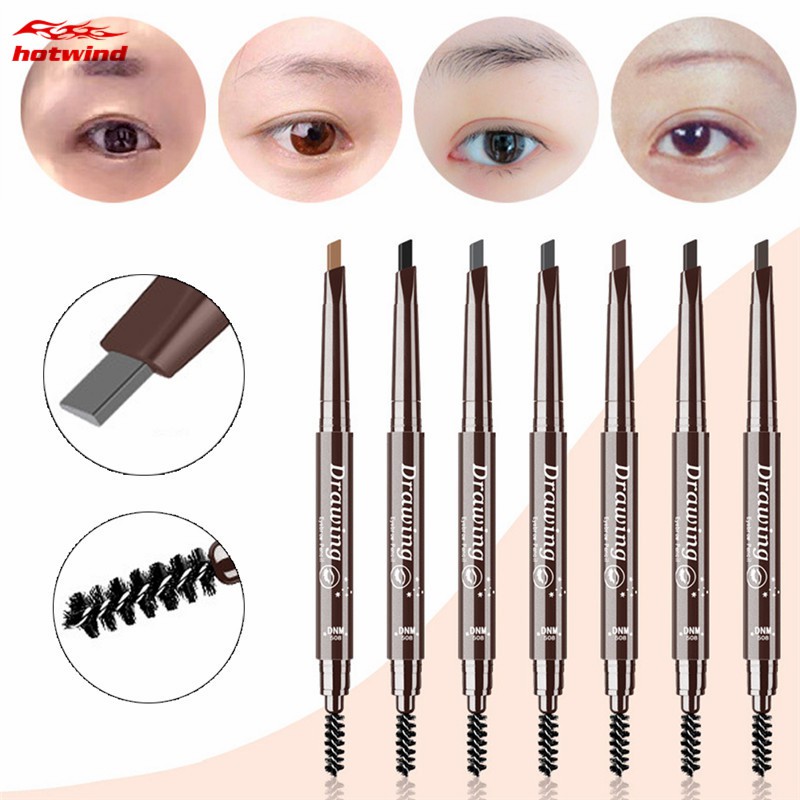 HW DNM Automatic Rotation Eyebrow Pen Long Lasting Natural Waterproof Anti-sweat Brow Makeup Tool