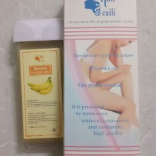 Combo Hộp sáp wax Chuối và giấy Wax lông nóng runcaili