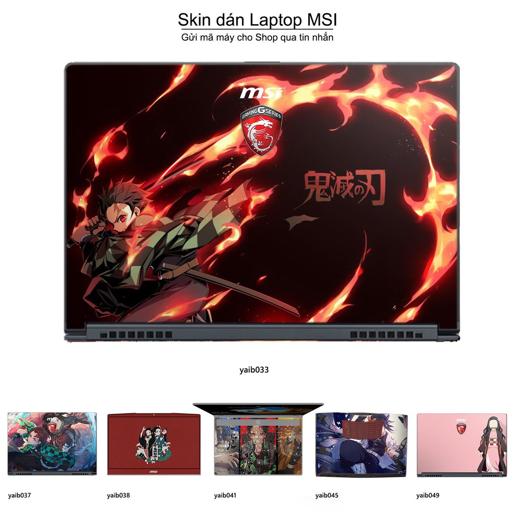 Skin dán Laptop MSI in hình Kimetsu No Yaiba _nhiều mẫu 2 (inbox mã máy cho Shop)