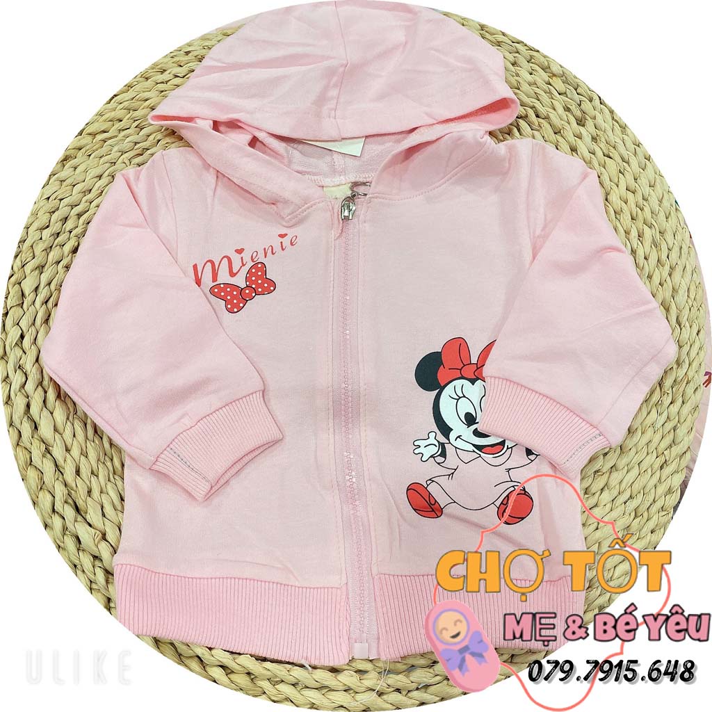 Áo Khoác Cotton Bé Trai Bé Gái, Áo Khoác Sơ Sinh Có Nón Vải Mềm Mịn Mát Che Nắng (3-12kg)