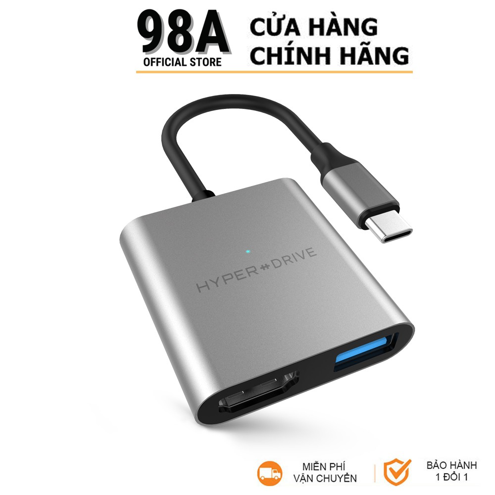 Cổng chuyển HyperDrive 4k HDMI 3-in-1 USB-C HUB cho Macbook, PC & Devices - HD259A - Hàng Chính Hãng