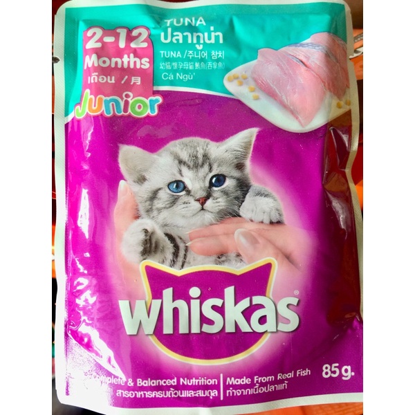 Whiskas Junior Mackerel - Sốt cho mèo con whiskas vị cá thu 80g