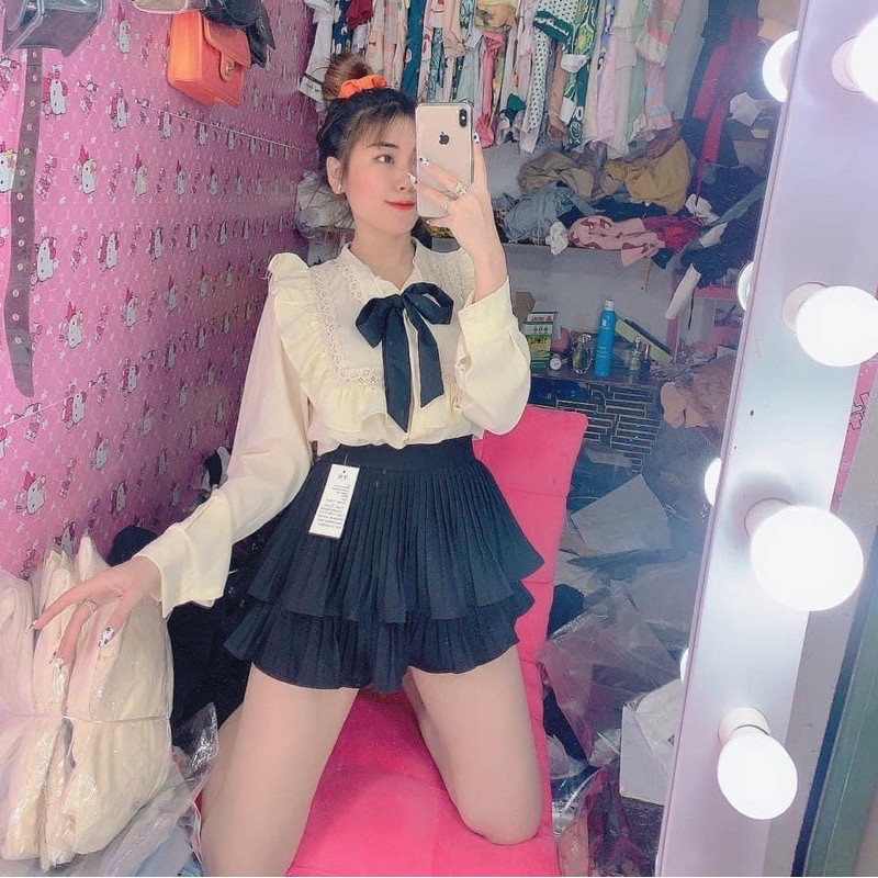 MÃ (963)  CHÂN VÁY XOÈ XẾP LY BÈO 2 TẦNG | BigBuy360 - bigbuy360.vn