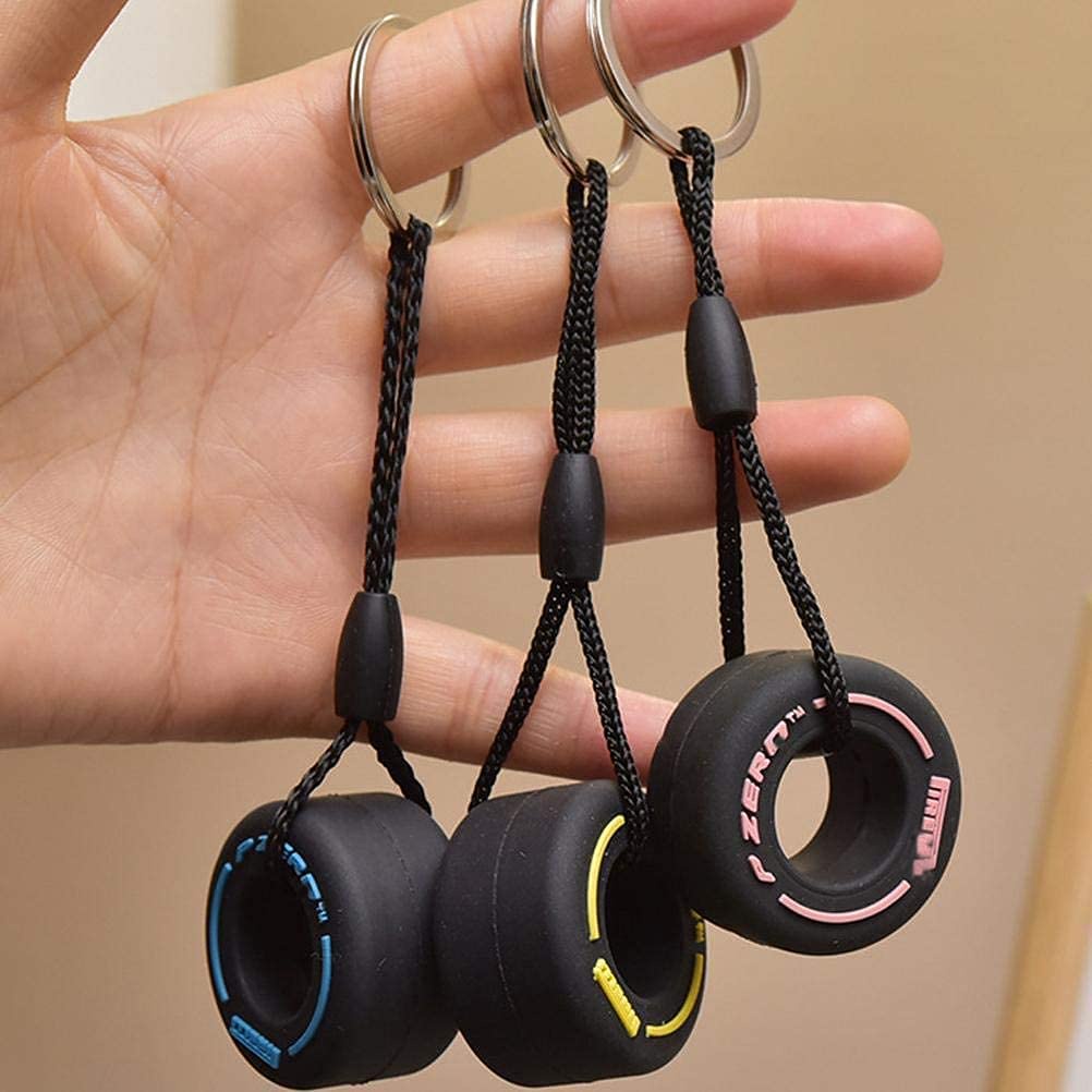 Móc Chìa Khóa Pvc Mềm Hình Bánh Xe Hoạt Hình Dễ Thương Jp1