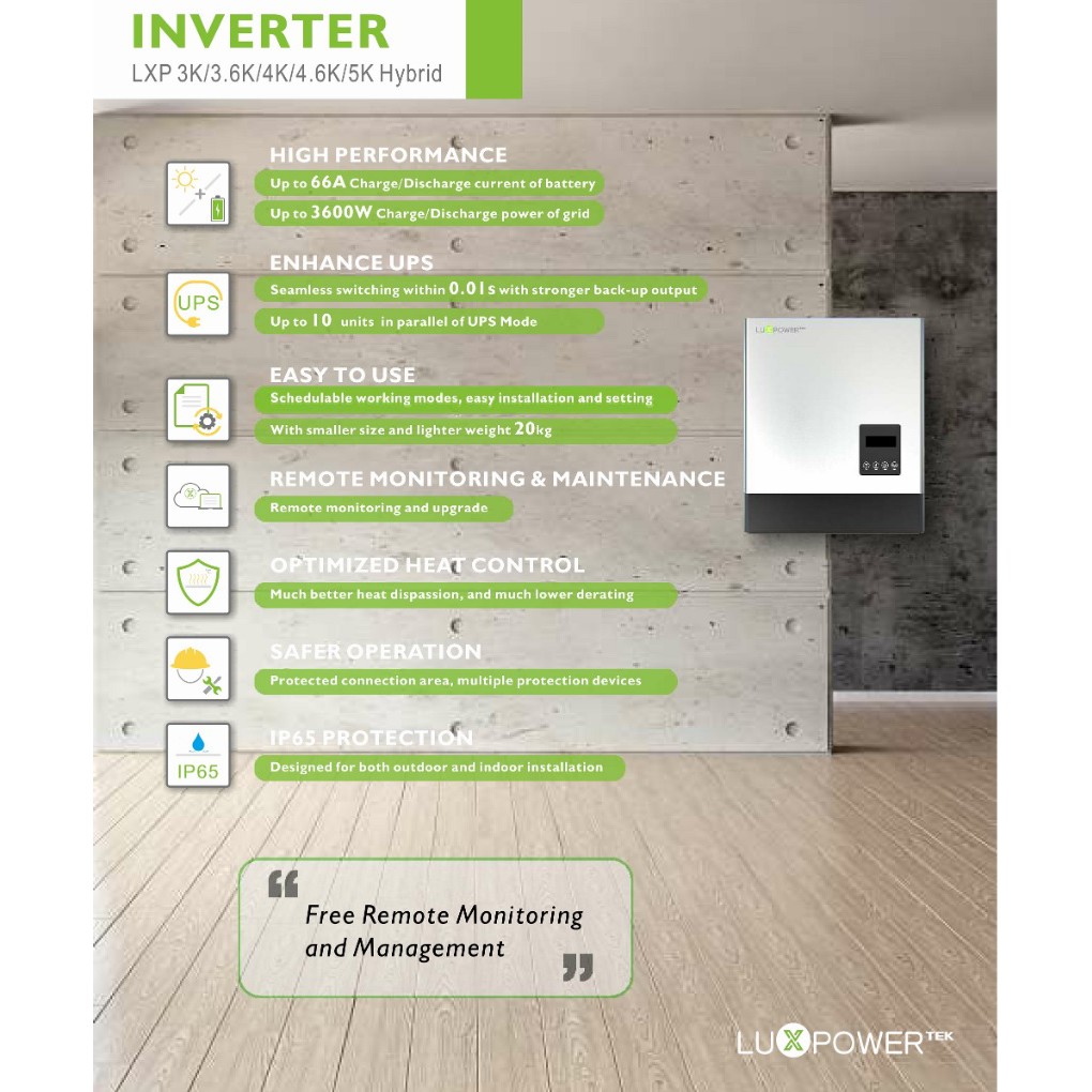 Hòa lưới có lưu trữ Hybrid Luxpower 5KW Hybrid Inverter