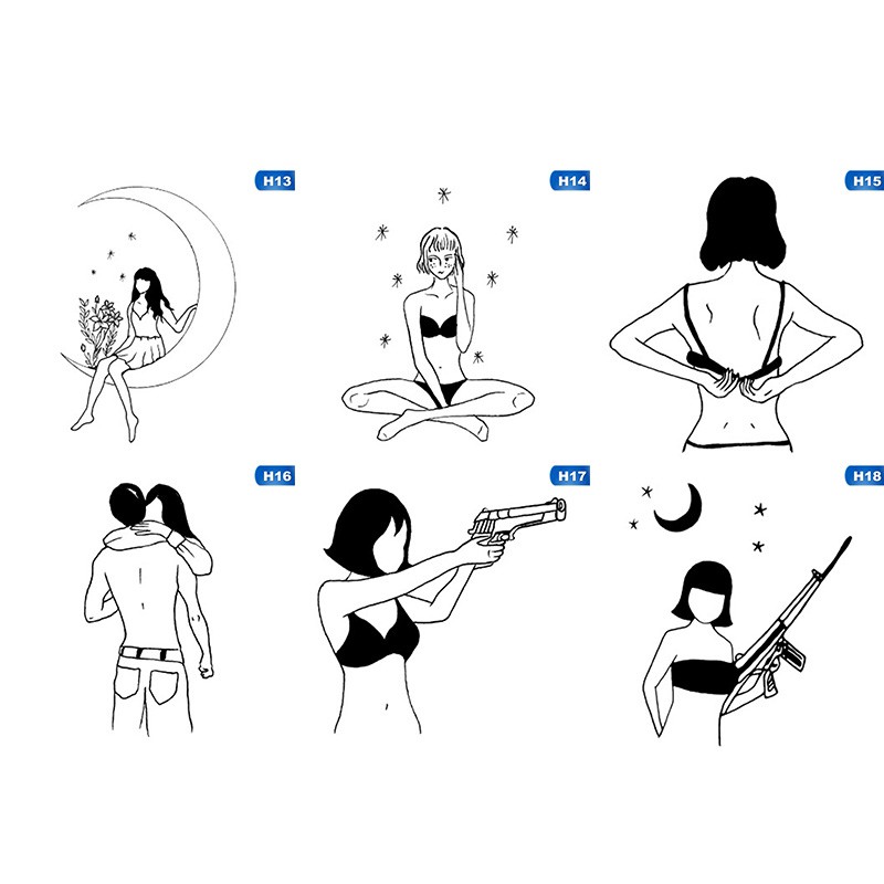 Set 5 Miếng Dán Hình Xăm Tạm Thời Quyến Rũ Cho Nữ