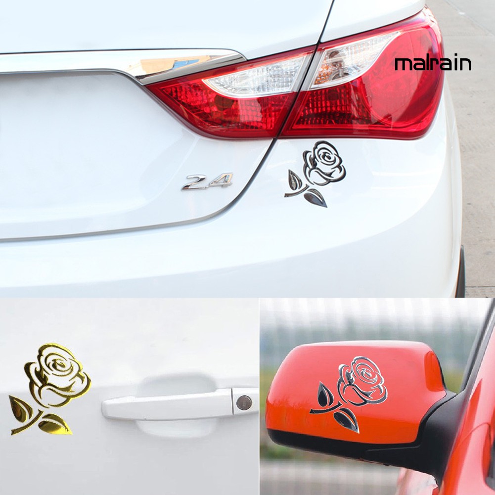 【VIP】Fashion Rose Flower Car Vehicle Light Lamp Brow Decor Rearview Mirror Sticker