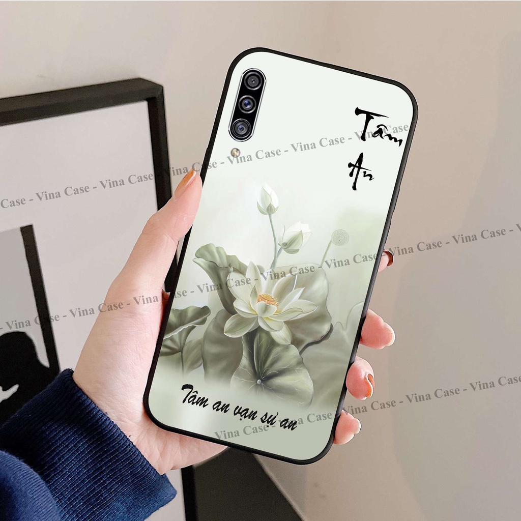 Ốp lưng kính cho Samsung A30s - A50 - A50s - A70 - A6 2018 - A7 2018 - A8 Plus - A9 2018 in hình Hoa Sen Tâm An