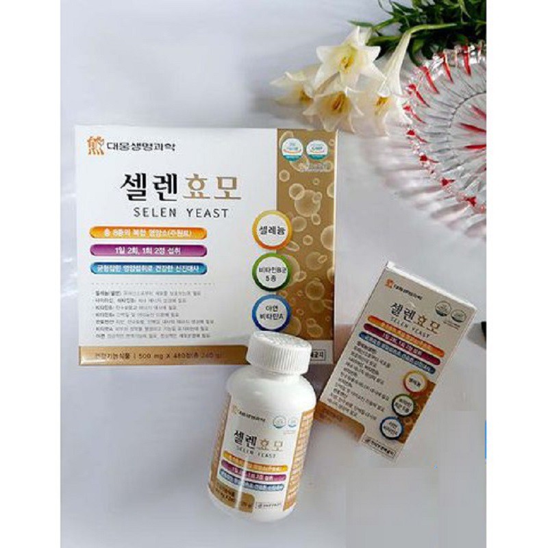 [ Chuẩn 100% ] Viên Uống Bổ Sung Vitamin Tăng Cân Selen Yeast Hàn Quốc, Hộp 2 Lọ * 240 Viên, Giúp Khỏe Mạnh, Ăn Ngon
