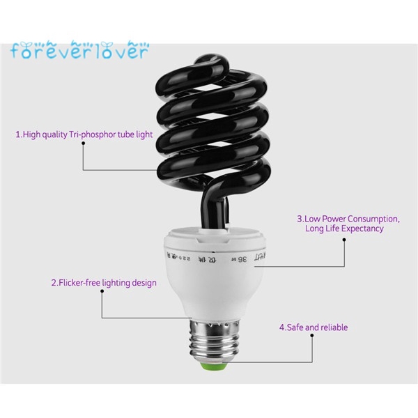 Đèn LED chiếu tia cực tím tiết kiệm năng lượng 220V 36W 40W E27 | BigBuy360 - bigbuy360.vn