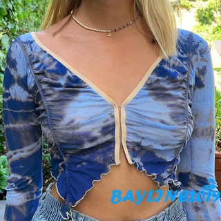 Áo lửng tay dài cổ V sâu gợi cảm cho nữ