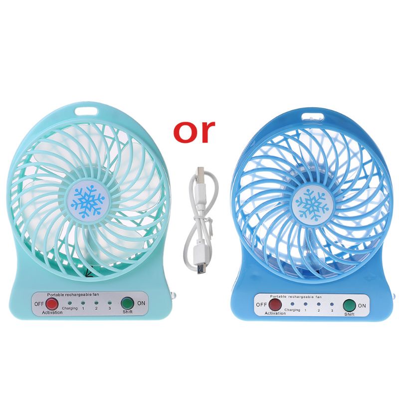 Quạt làm mát để bàn có đèn LED 5W sạc USB không cần pin 18650