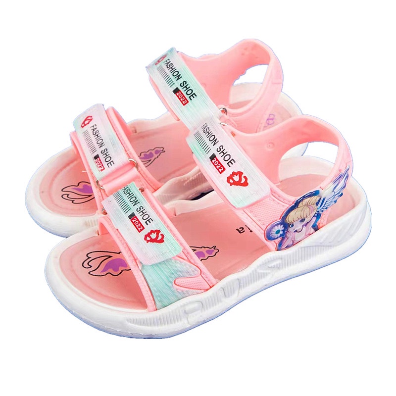 Dép sandal quai hậu cho bé gái hình cồng chúa đủ size từ 1 -12 tuổi Xăng đan quai hậu chất cao su mềm êm chân đi học