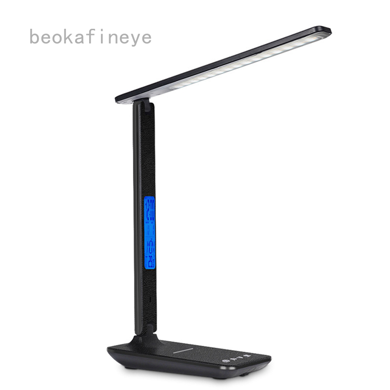 Đèn LED để bàn cảm ứng có đồng hồ