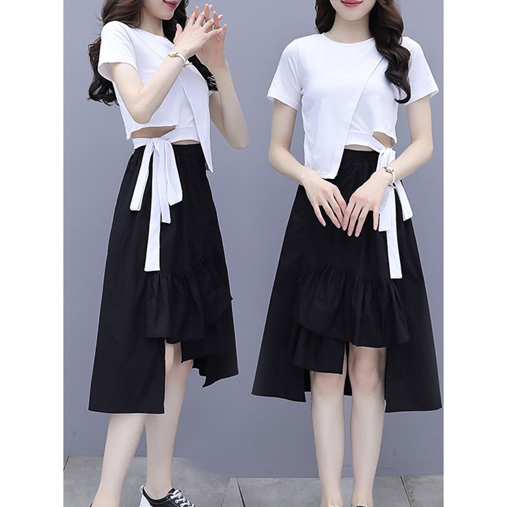 Bộ Đầm 2 Món Xếp Ly Nhấn Eo Thời Trang Cho Nữ | BigBuy360 - bigbuy360.vn