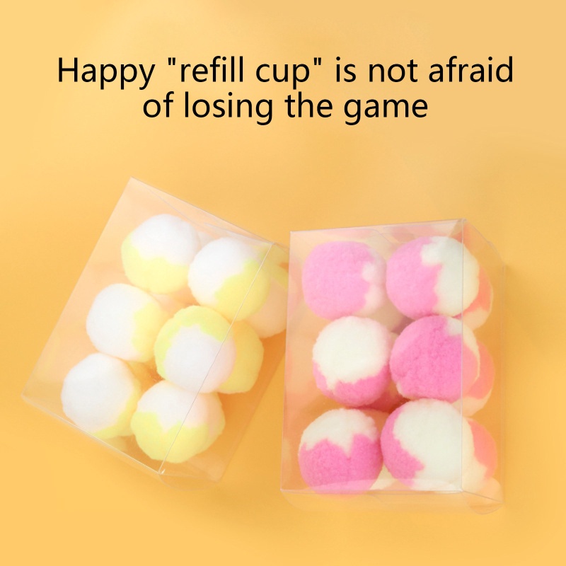 Set 12 Quả Cầu Lông Xù Mềm Đồ Chơi Cho Mèo