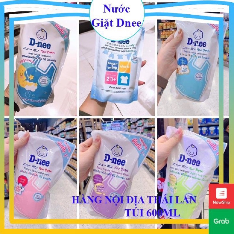 )Nước Giặt Dnee 2/1 Hàng Nội Địa Dùng Cho Trẻ Sơ Sinh (túi 600ml)