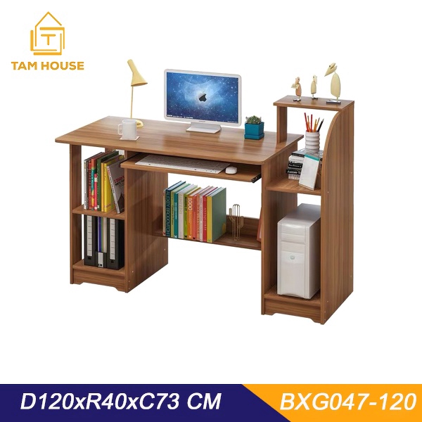 Bàn làm việc kèm kệ sách đa năng tiện lợi Tâm House BXG047