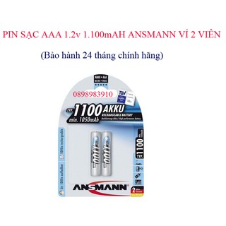 Pin sạc AAA ANSMANN NiMH 1100mAh vỉ 2 viên DI-Blue-bl2