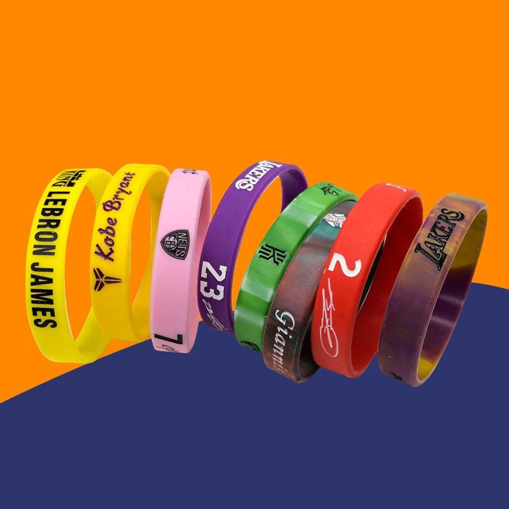 Patricia Vòng Đeo Tay Thể Thao Nhiều Màu Sắc Khắc Ngôi Sao Bóng Rổ Thời Trang Làm Quà Sinh Nhật Ngoài Trời