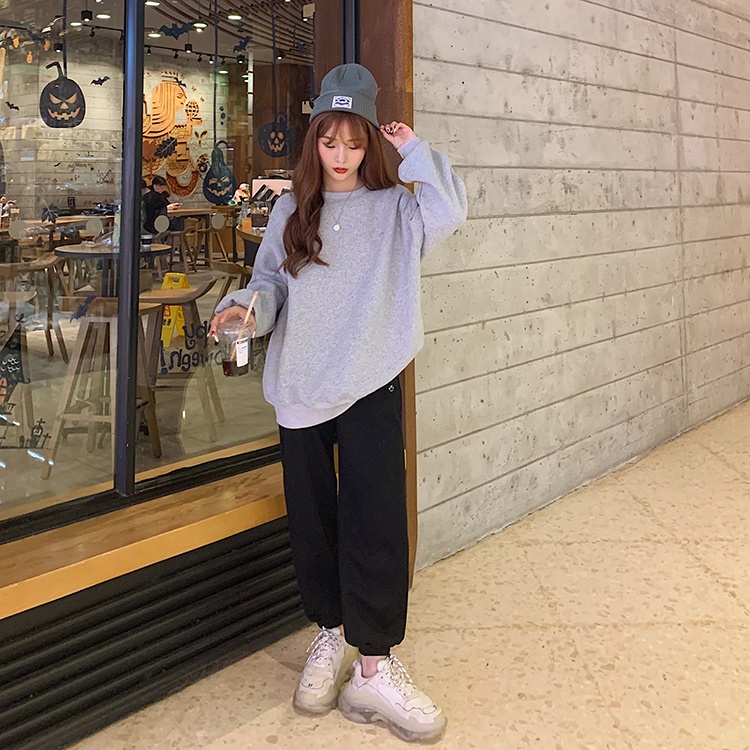 Quần bom chất tăm co dãn bo gấu Ulzzang Quần ống rộng TRONBASIC trending - CUTE_ZOO