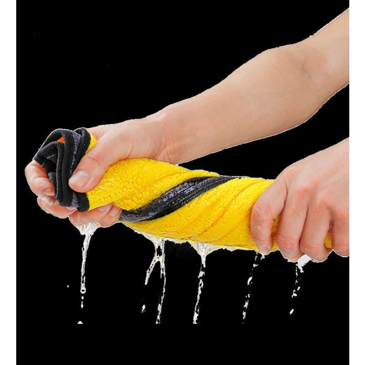 Khăn tắm lau khô lông chó mèo sợi microfiber siêu thấm hút màu vàng xám size 60x30cm