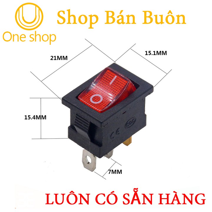 Công Tắc Bập Bênh KCD1 250VAC-6A Có Đèn