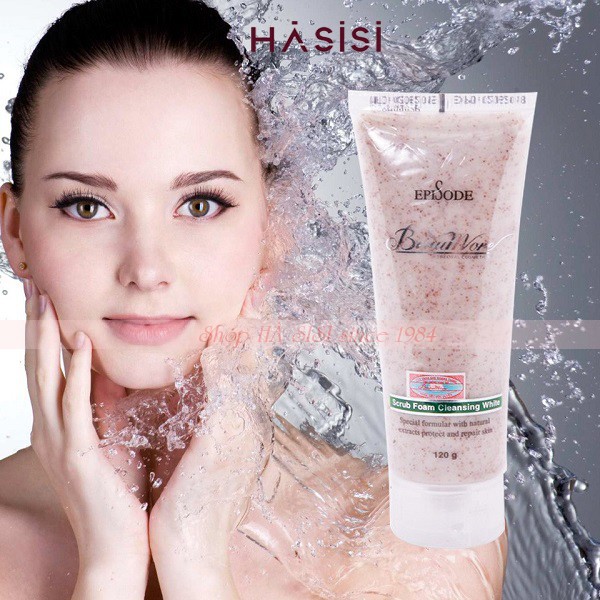 Sữa rửa mặt Hạt Mơ BEAUMORE Episode Srub Foam Cleansing White