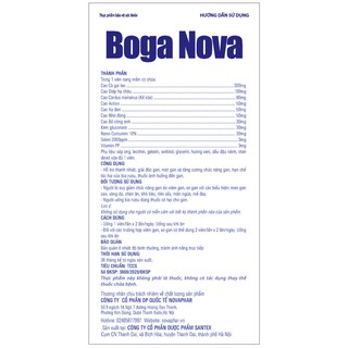 Giải độc gan, mát gan – Boga Nova
