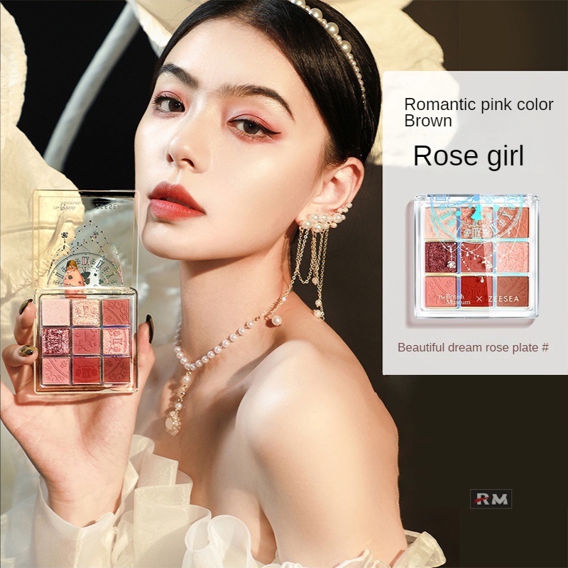 Bảng Phấn Mắt ZEESEA 9 Màu Sắc Tông Lì / Hiệu Ứng Ngọc Trai Lấp Lánh Chống Thấm Nước Lâu Trôi