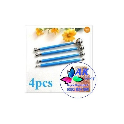 2600.002 BỘ 4 DỤNG CỤ TẠO HÌNH FONDANT INOX