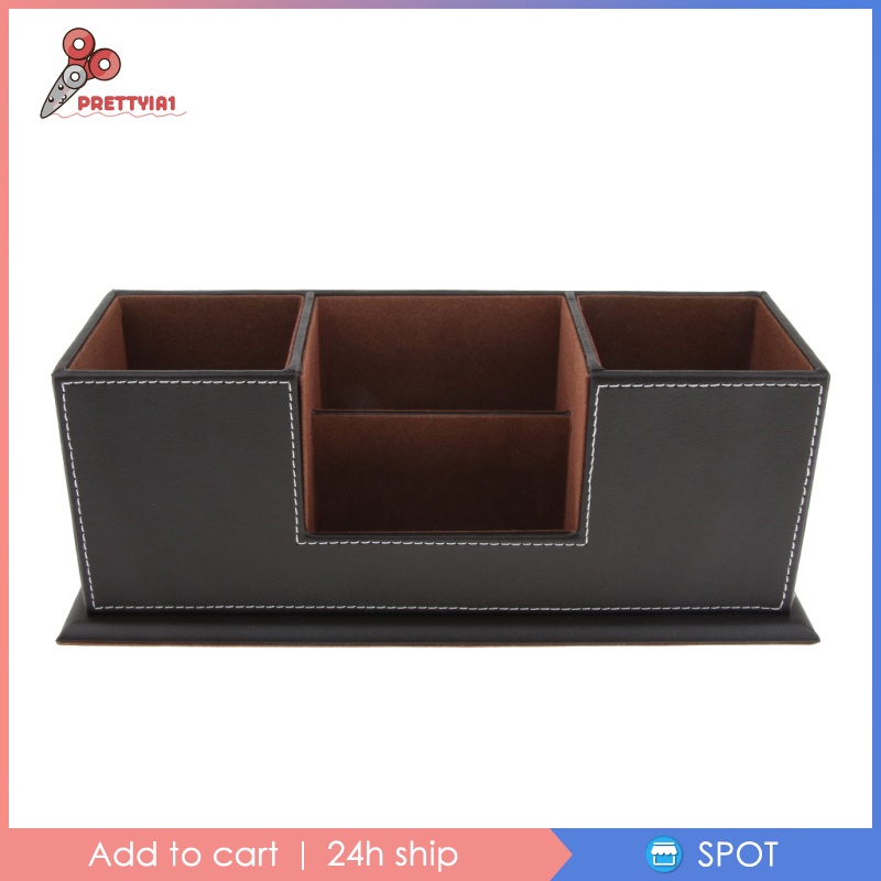Hộp Đựng Bút Để Bàn Bằng Da PU Prettyia1