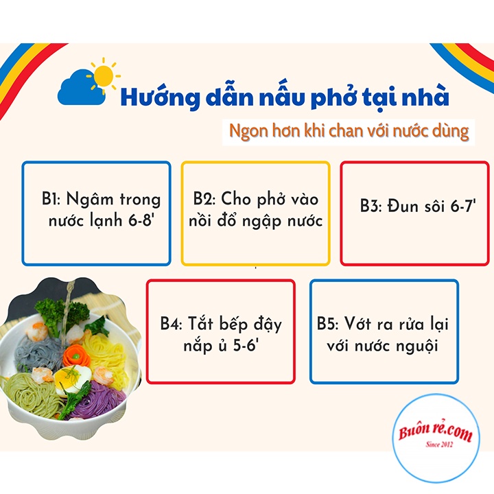 Phở ngũ sắc Cao Bằng (500G) thơm ngon, giàu dinh dưỡng - Phở gạo lứt, phở cẩm, phở hoa đậu biếc, phở khô, phở gấc 01581