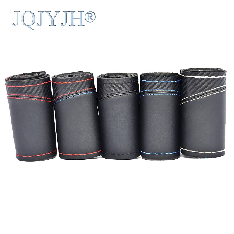 Vỏ Bọc Vô Lăng SL-302 Bằng Da Và Sợi carbon 38cm Phù Hợp Với Mọi Loại Tay Lái Xe Hơi 15inch