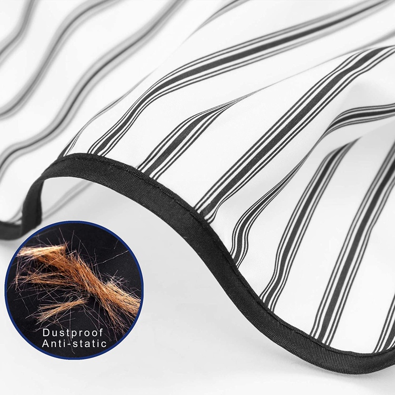 Youyo Bộ 3 Áo Choàng Cổ Kẻ Sọc Trắng Đen Chống Thấm Nước Có Thể Điều Chỉnh Nhuộm Tóc