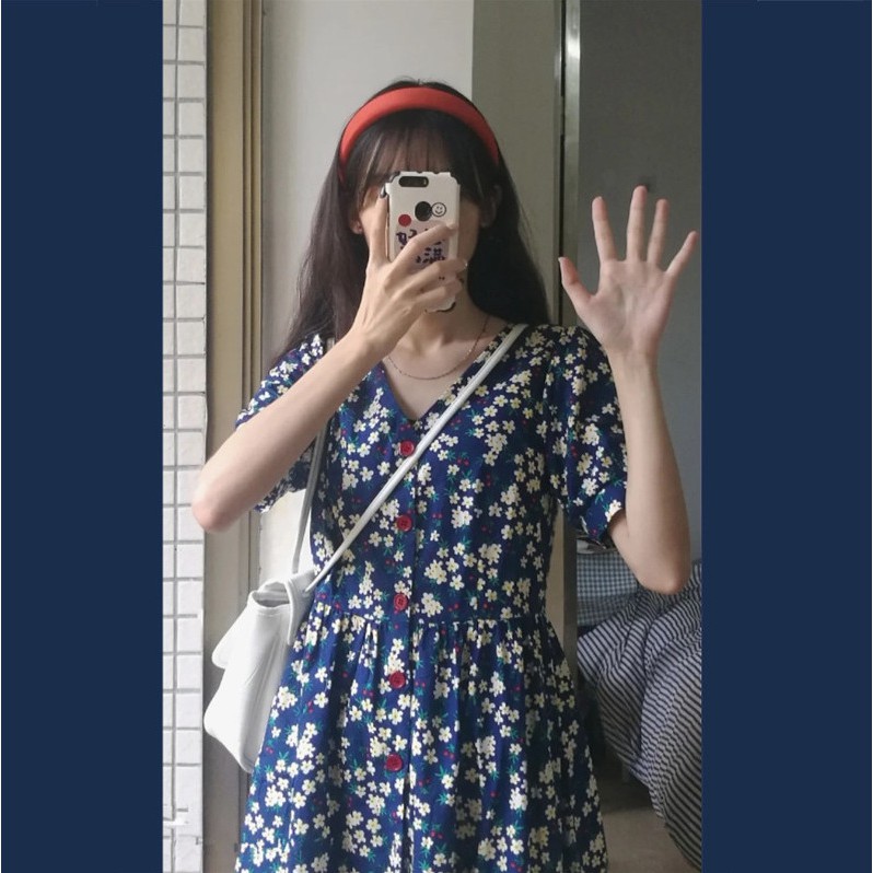 [SALE MẠNH] Váy hoa nhí cổ chữ V siêu dễ thương | BigBuy360 - bigbuy360.vn