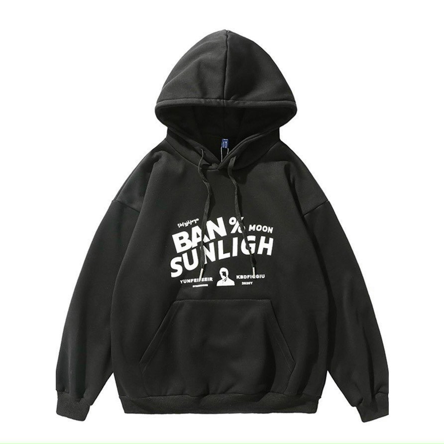 Áo khoác nỉ nam nữ PAN hoodie đen trắng xám form rộng bo gấu tay phồng hàn quốc fammilyshop-áo khoác ulzzang