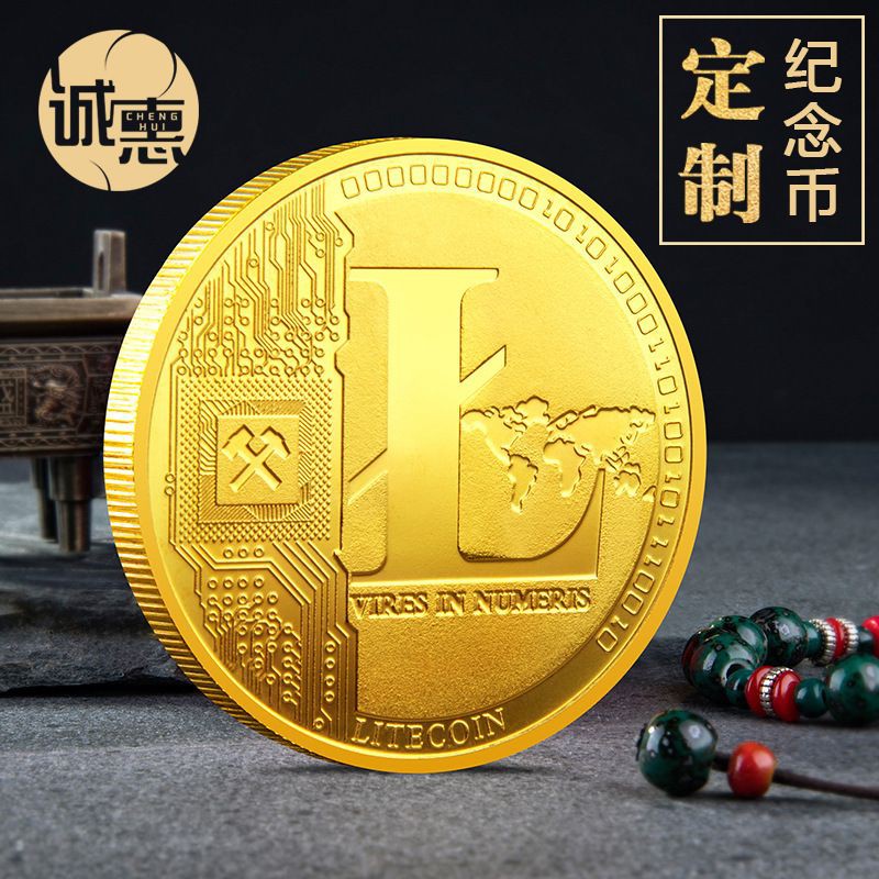 Đồng xu Litecoin lưu niệm cao cấp, dày 3mm đường kính 40mm