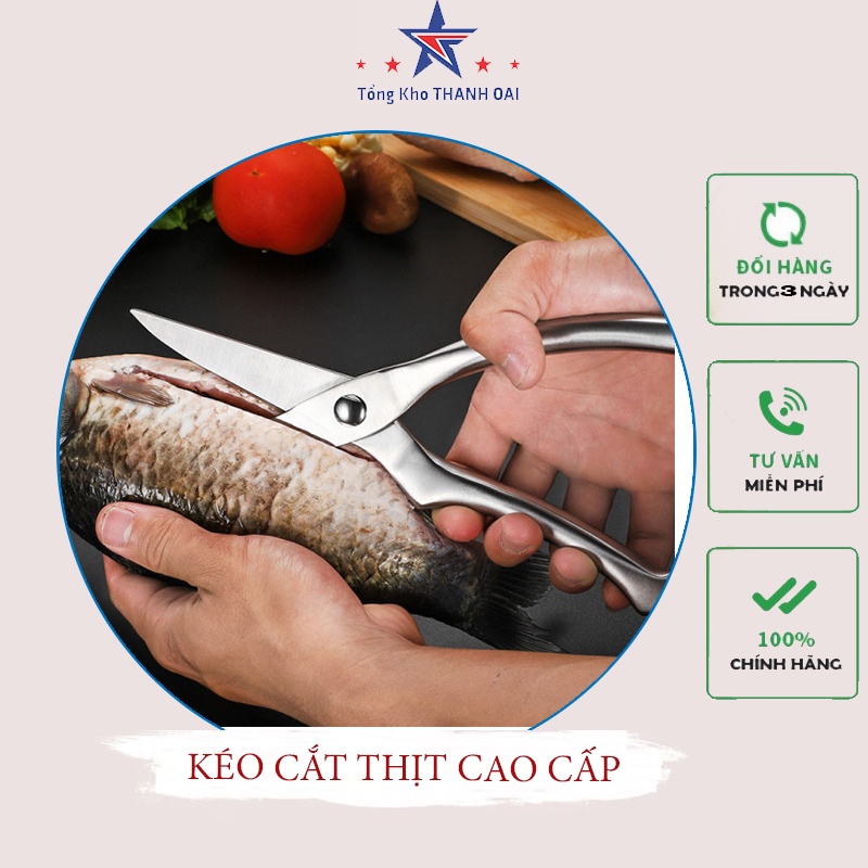 Kéo cắt gà vịt cắt thịt làm bếp chuyên dụng mẫu mới size 25cm