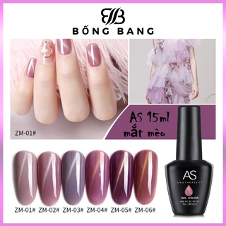 Sơn mắt mèo sơn gel as sơn móng tay gel mắt mèo tone tím hồng bống bang mã zm 15ml