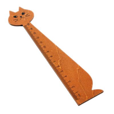 Thước Gỗ Hình Mèo Dễ Thương 15cm
